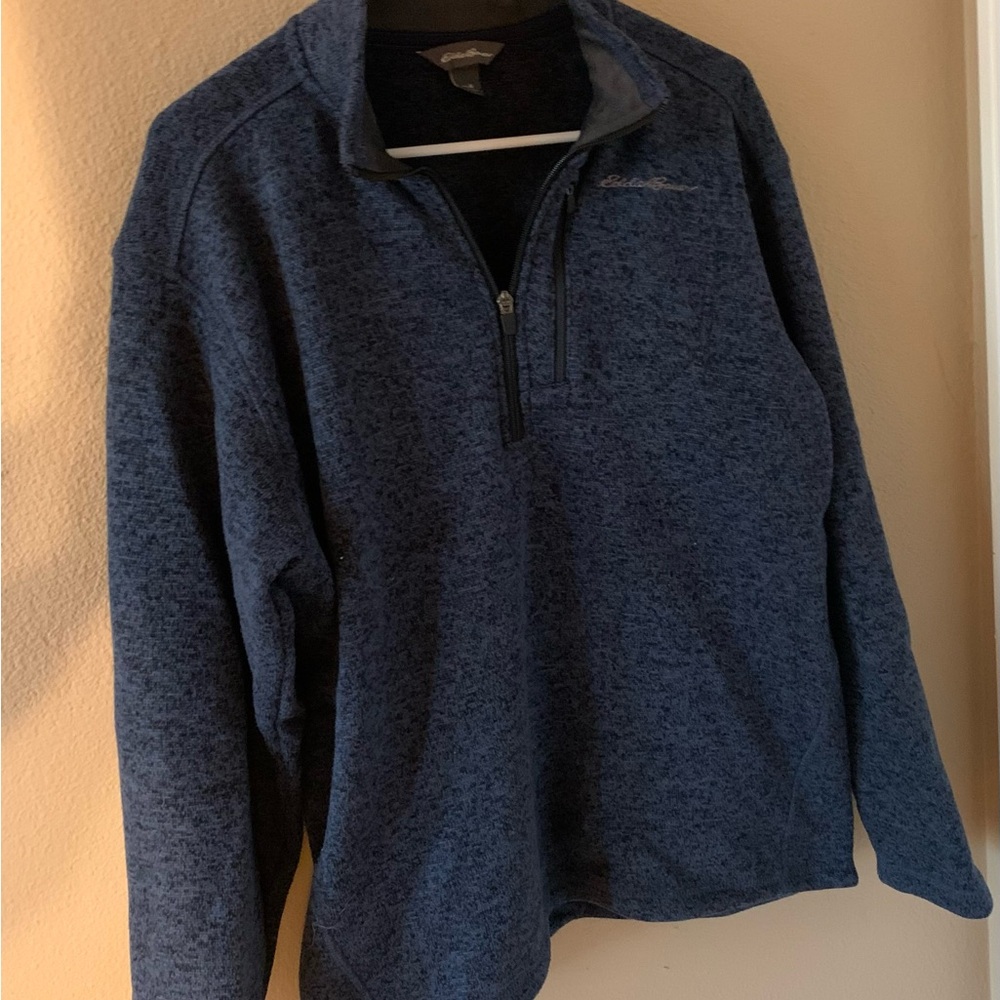 Men's Eddie Bauer Blue Quarter-Zip Sweater